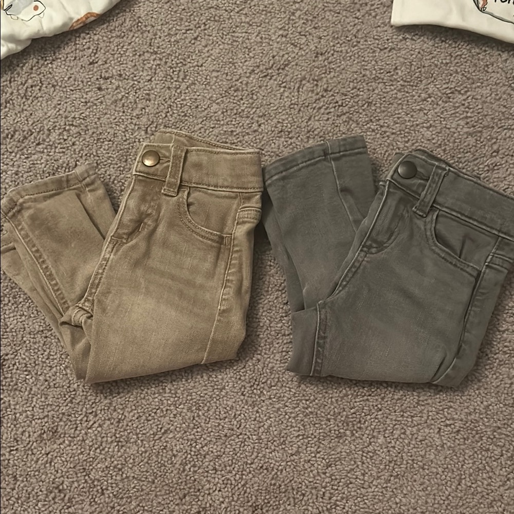 Kids' Stylish Denim Pants - Beige and Gray